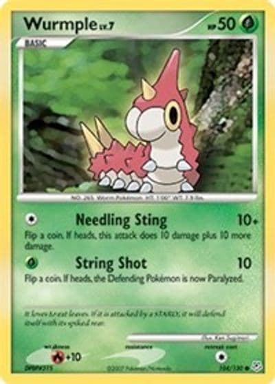 Wurmple Diamond and Pearl Pokemon card