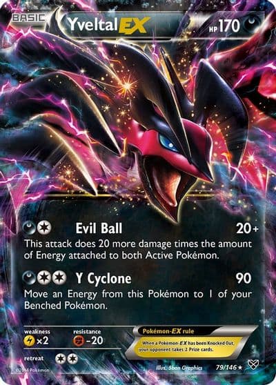 Yveltal EX XY Base Set Pokemon card