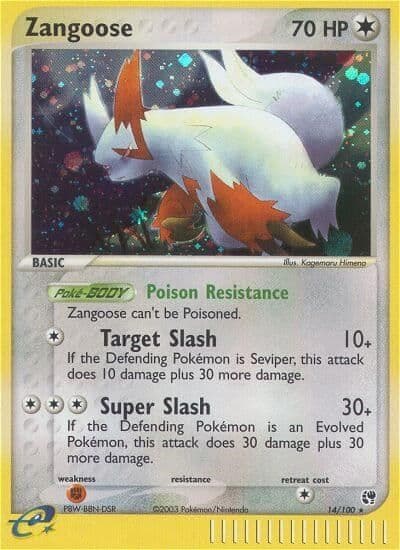 Zangoose Sandstorm Pokemon card