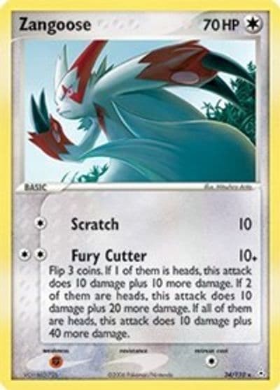 Zangoose Holon Phantoms Pokemon card
