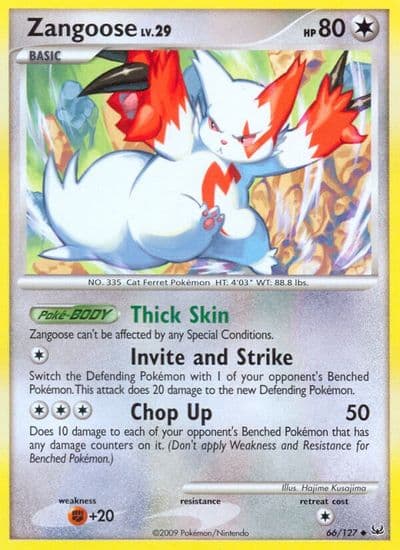 Zangoose Platinum Pokemon card