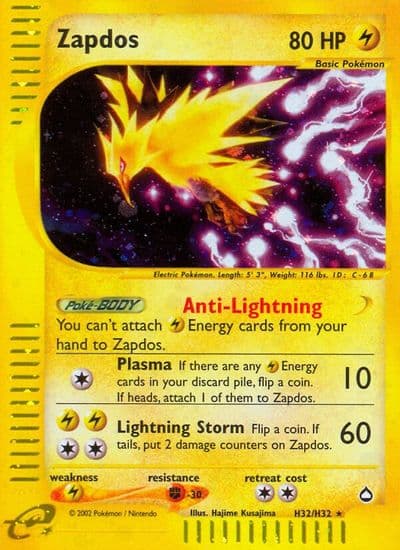 Zapdos (H32) Aquapolis Pokemon card