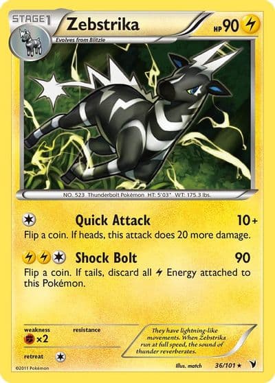 Zebstrika Noble Victories Pokemon card