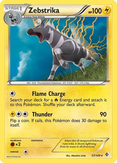 Zebstrika Boundaries Crossed Pokemon card
