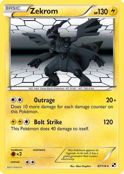 Zekrom Black and White Pokemon card