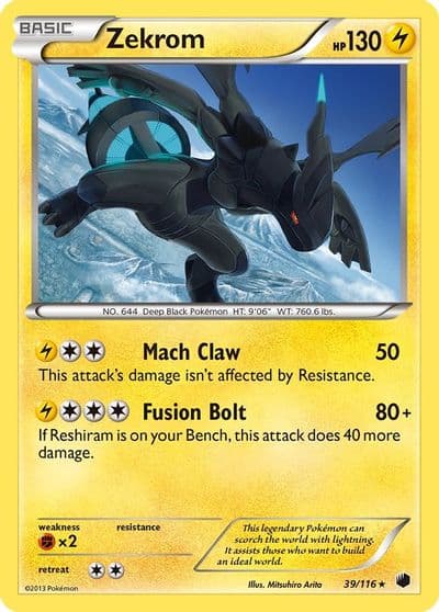 Zekrom Plasma Freeze Pokemon card