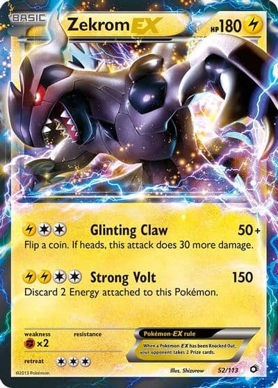 Zekrom EX Legendary Treasures Pokemon card