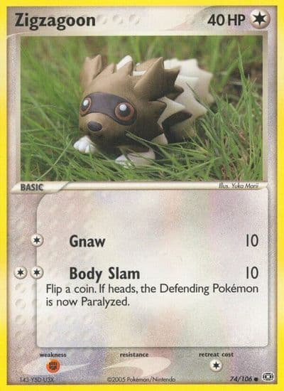 Zigzagoon Emerald Pokemon card