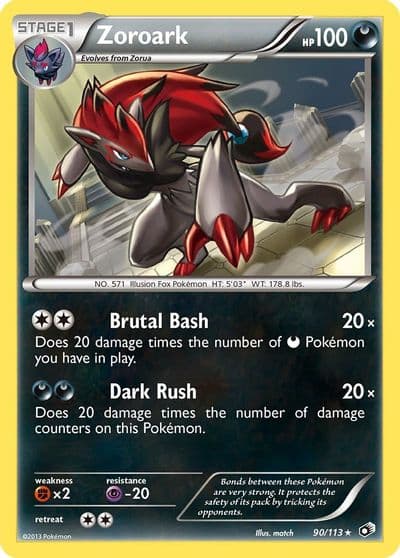 Zoroark Legendary Treasures Pokemon card