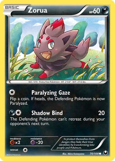 Zorua (70) Dark Explorers Pokemon card