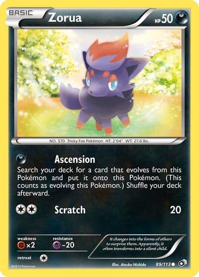 Zorua Legendary Treasures Pokemon card