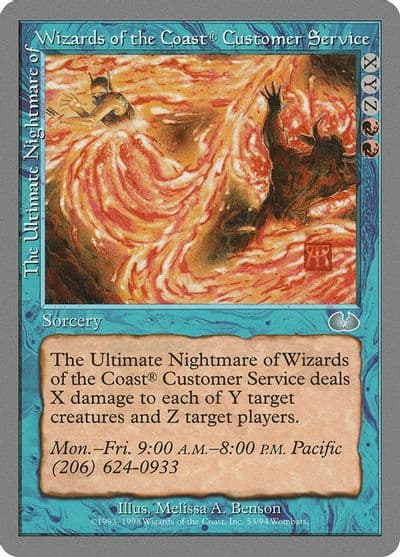 The Ultimate Nightmare of Wizards of the Coast Customer Service Unglued Magic card