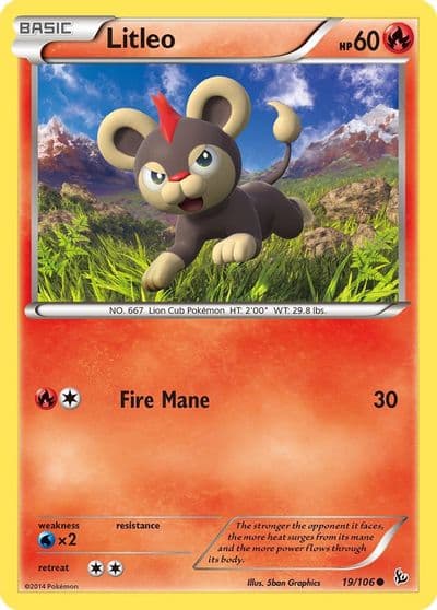 Litleo (19) XY - Flashfire Pokemon card