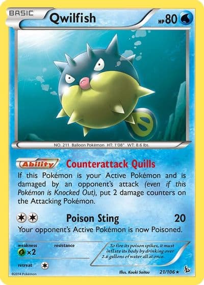 Qwilfish XY - Flashfire Pokemon card