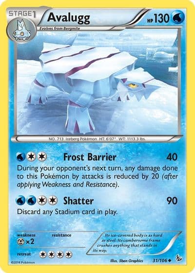 Avalugg XY - Flashfire Pokemon card