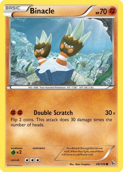 Binacle XY - Flashfire Pokemon card