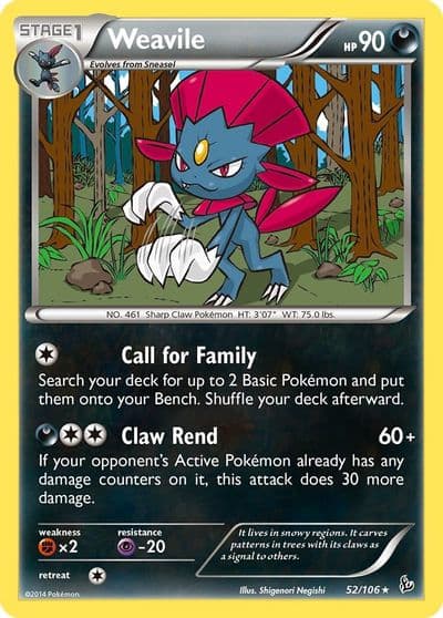 Weavile XY - Flashfire Pokemon card