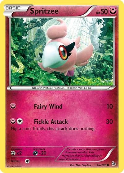 Spritzee XY - Flashfire Pokemon card