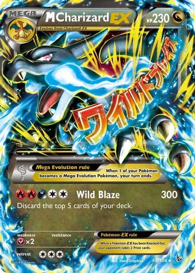 M Charizard EX (X) XY - Flashfire Pokemon card