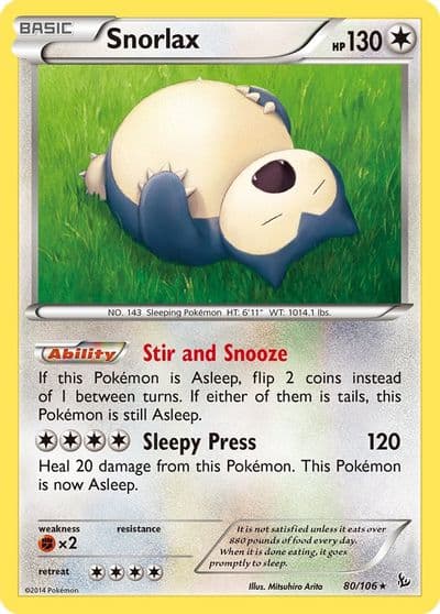 Snorlax XY - Flashfire Pokemon card