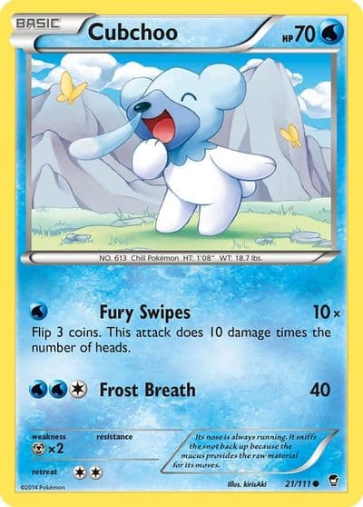 Cubchoo XY - Furious Fists Pokemon card