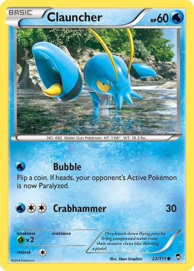 Clauncher XY - Furious Fists Pokemon card