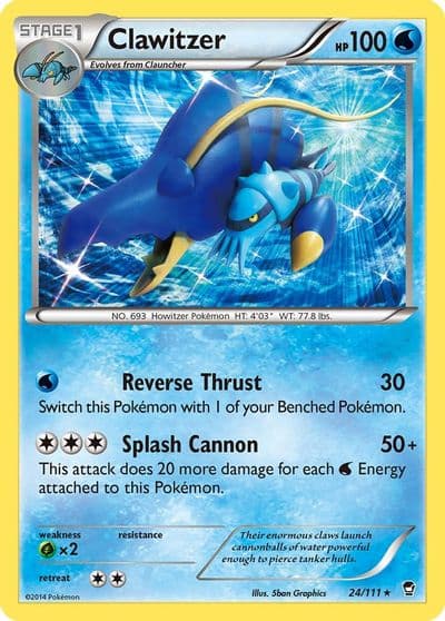 Clawitzer XY - Furious Fists Pokemon card
