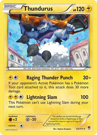 Thundurus XY - Furious Fists Pokemon card