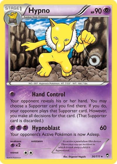 Hypno XY - Furious Fists Pokemon card