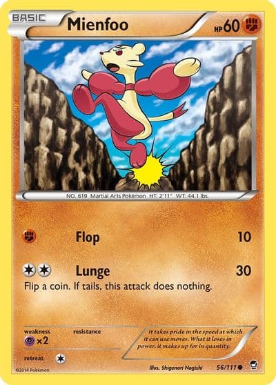 Mienfoo XY - Furious Fists Pokemon card