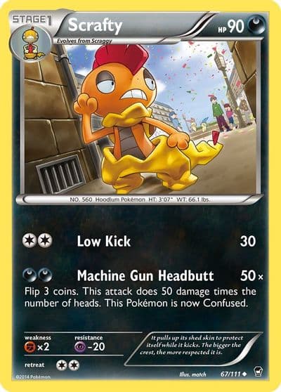 Scrafty XY - Furious Fists Pokemon card