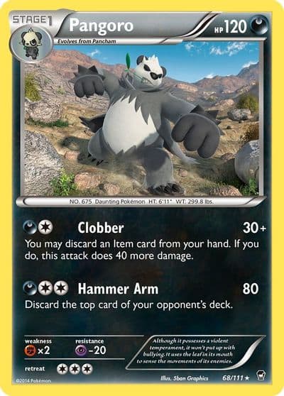 Pangoro XY - Furious Fists Pokemon card