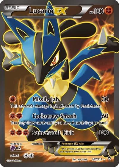 Lucario EX (107 Full Art) XY - Furious Fists Pokemon card
