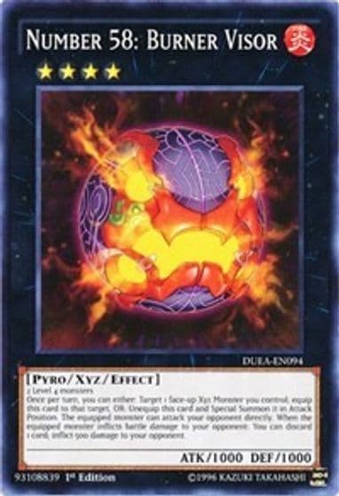 Number 58 Burner Visor Duelist Alliance Yu-Gi-Oh! card