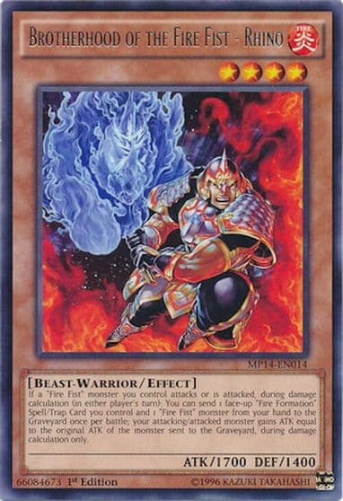 Brotherhood of the Fire Fist Rhino 2014 Mega-Tins Mega Pack Yu-Gi-Oh! card