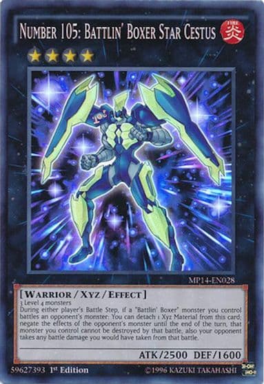 Number 105 Battlin Boxer Star Cestus 2014 Mega-Tins Mega Pack Yu-Gi-Oh! card