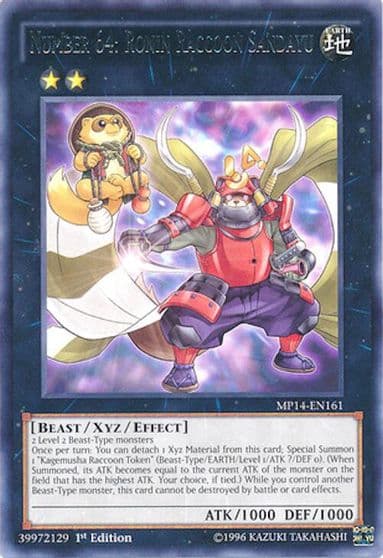 Number 64 Ronin Raccoon Sandayu 2014 Mega-Tins Mega Pack Yu-Gi-Oh! card
