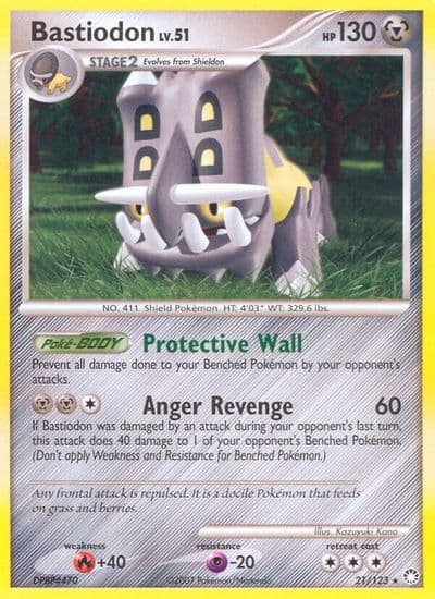 Bastiodon Mysterious Treasures Pokemon card