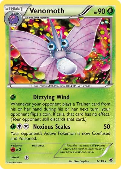 Venomoth XY - Phantom Forces Pokemon card