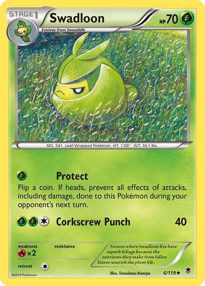 Swadloon XY - Phantom Forces Pokemon card