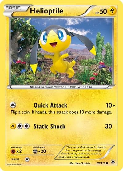 Helioptile (29) XY - Phantom Forces Pokemon card