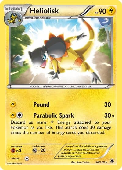 Heliolisk XY - Phantom Forces Pokemon card