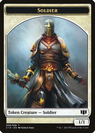 Soldier Spirit Double Sided Token Commander 2014 Magic card