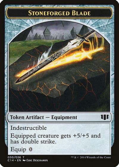 Stoneforged Blade Germ Double Sided Token Commander 2014 Magic card