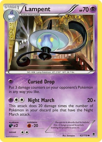 Lampent XY - Phantom Forces Pokemon card