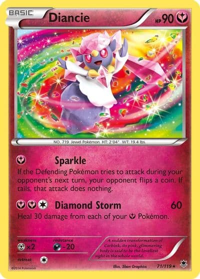 Diancie XY - Phantom Forces Pokemon card
