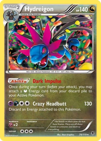 Hydreigon XY - Phantom Forces Pokemon card