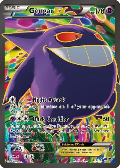 Gengar EX (114 Full Art) XY - Phantom Forces Pokemon card
