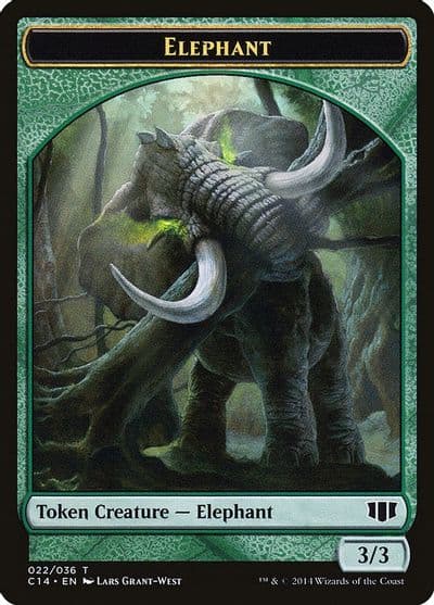 Elephant Elf Warrior Double Sided Token Commander 2014 Magic card