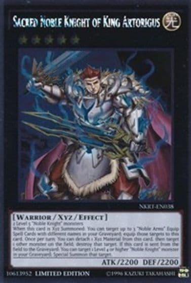 Sacred Noble Knight of King Artorigus Noble Knights of the Round Table Box Set Yu-Gi-Oh! card